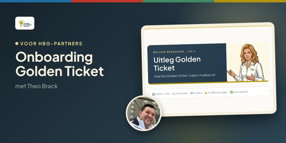 Kaartbeeld Onboarding Golden Ticket: een onderdeel uit de training met Theo Brack